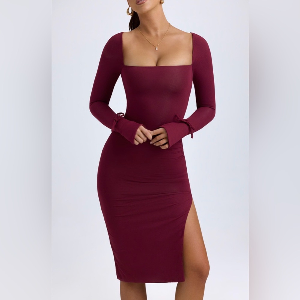 Oh Polly Modal Square-Neck Midi Dress - Picture 3 of 9